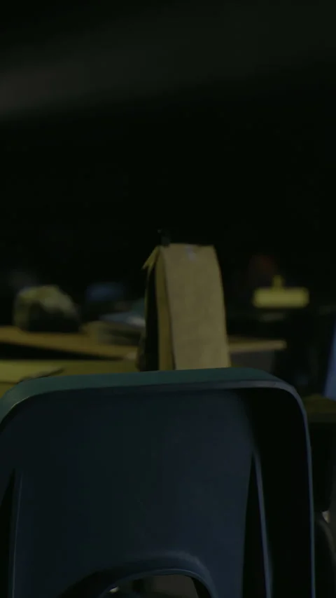 Classroom setting with empty chairs and bags during break time Stock Footage 330441159