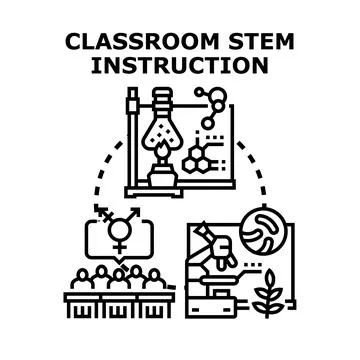 Classroom stem instruction vector concept illustration イラスト素材
