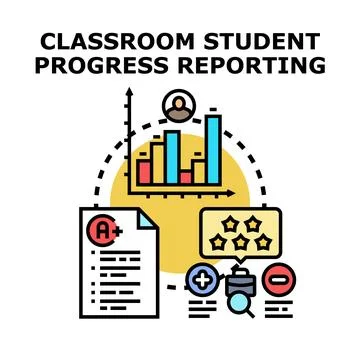 Classroom student progress reporting and performance evaluation system Stock Illustration