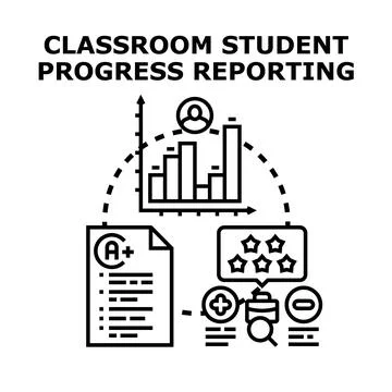 Classroom student progress reporting and performance evaluation system Stock Illustration