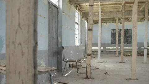 Classroom supported by structural beams Stock Footage 340825179
