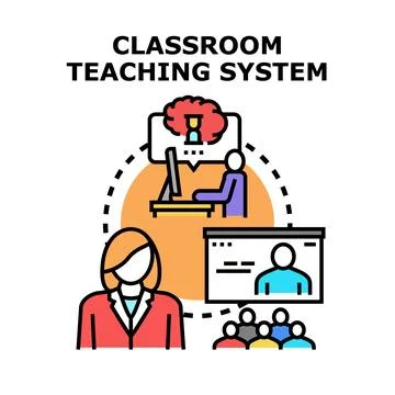 Classroom teaching system facilitating modern education process Stock Illustration