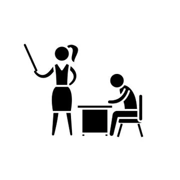 Classroom training black icon, vector sign on isolated background. Classroom 스톡 일러스트