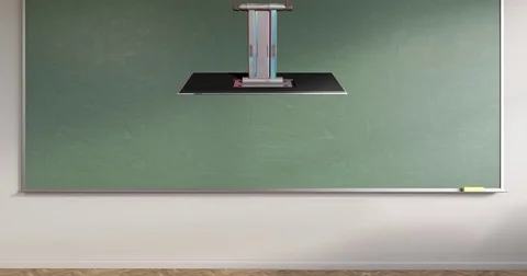 Classroom Virtual Set Background with chalkboard Stock Footage 74566745