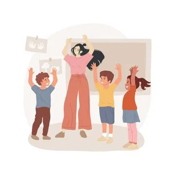 Classroom warmup isolated cartoon vector illustration. Stock Illustration