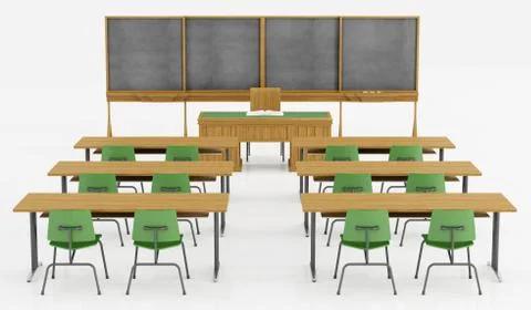 Classroom without student Illustrazione stock