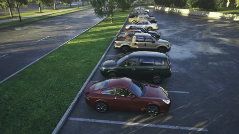 Classy automobile showcased alongside calm and peaceful surroundings Stock Footage 334685432