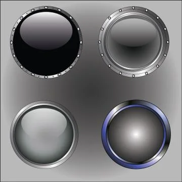 Classy Black Buttons Stock Illustration