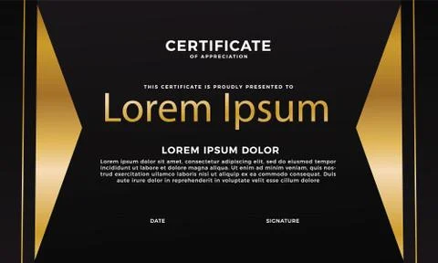 Classy Certificate in golden border background Stock-Illustration