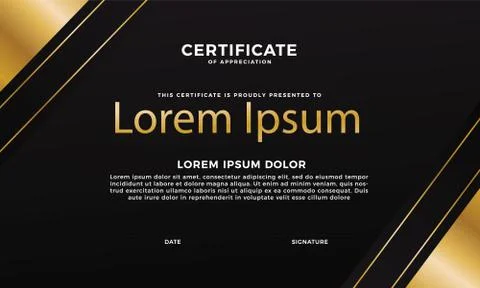 Classy Certificate in golden border background Stock Illustration