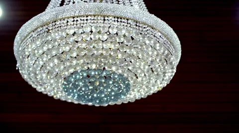 Classy Chandelier Long slide Mid shot lit 스톡 동영상 45620569