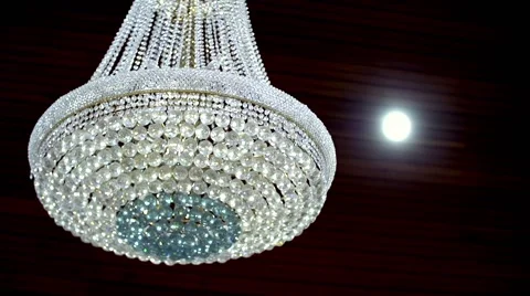 Classy Chandelier Static Mid shot lit 스톡 동영상 45621659