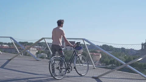 Classy dressed man resting while waiting for a meeting outdoor Stock Footage 132881954
