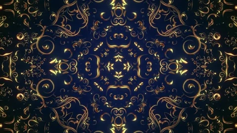 Classy Gold and Blue Animating Wallpaper Stock Footage 263813031
