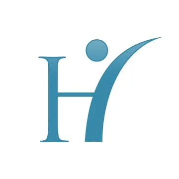 Classy H Initial Letter Abstract Figure Design Stock Illustration