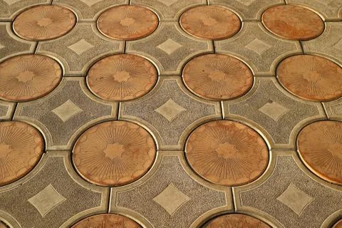 Classy Pattern of the pavement in downtown Yerevan, Armenia Stock Photos