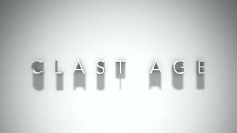 Clast Age 3D title animation with shadows on a white background Stock Footage 296700466