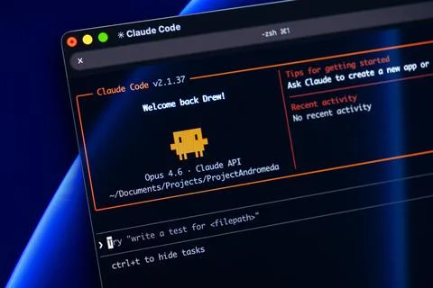 Claude Code interface on a computer screen, displaying an interactive terminal 写真素材
