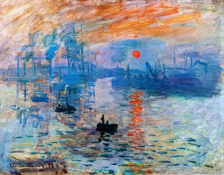 Claude Monet's Impression, Sunrise famous painting. Stock Illustration
