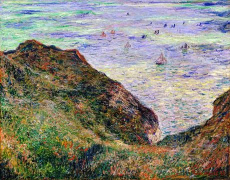 Claude Monet's View Over the Sea famous painting. Stock Illustration