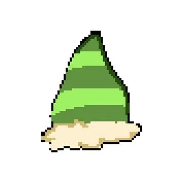Claus elf santa hat pixel art vector illustration Stock Illustration