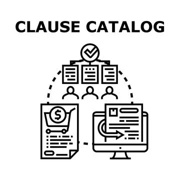 Clause catalog managing terms and agreements Stock Illustration