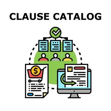 Clause catalog managing terms and agreements Stock Illustration