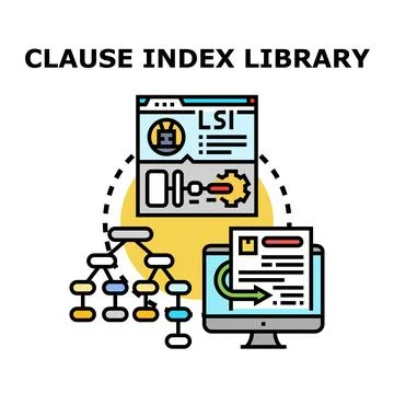 Clause index library data processing concept vector Stock Illustration