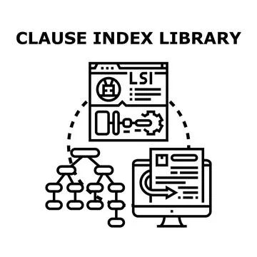 Clause index library data processing concept vector Stock Illustration