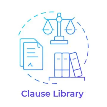Clause library blue gradient concept icon Stock Illustration