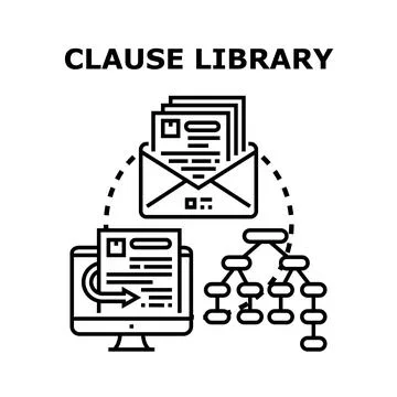 Clause library concept creating structured legal documents イラスト素材