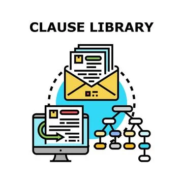 Clause library concept creating structured legal documents Stock Illustration