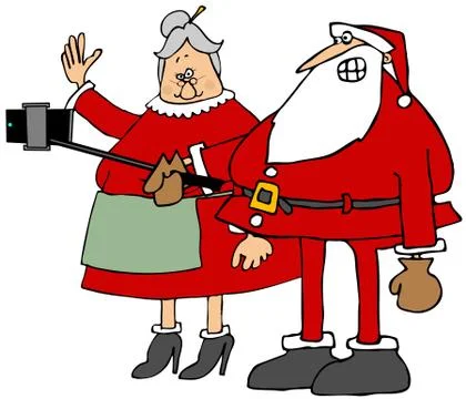 The Claus's selfy Stock Illustration