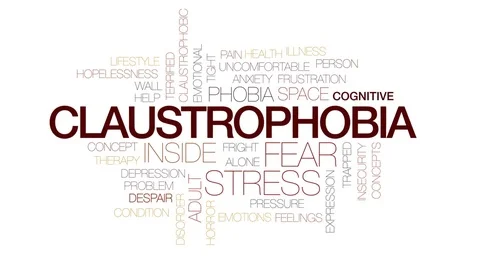 Claustrophobia animated word cloud, text design animation. Kinetic typography. Stock Footage 79502435