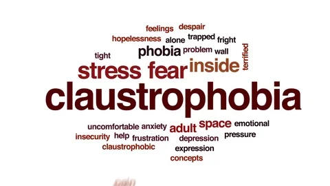 Claustrophobia animated word cloud, text design animation. Stock Footage 79880292