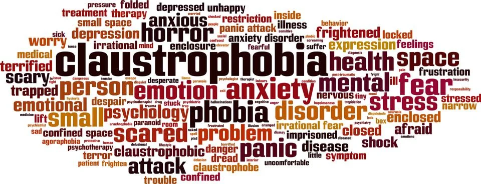 Claustrophobia word cloud Illustrazione stock