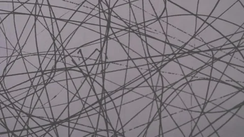 A claustrophobic tangle of black lines reflecting a mind overwhelmed Vidéo 321634801