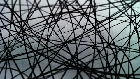 A claustrophobic tangle of black lines reflecting a mind overwhelmed Stock Footage 321634804