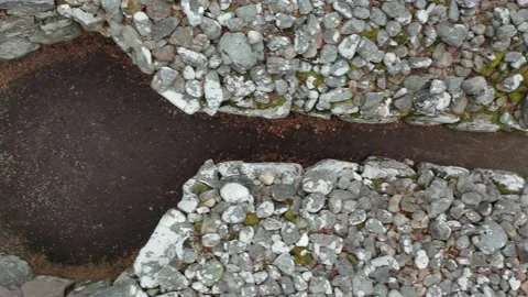 Clava Cairns Drone Epic Overhead Clip 2000 BC near Inverness, Scotland 4K Stock-Footage 145924296