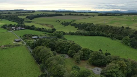 Clava Cairns Drone Epic View with Landscape 2000 BC, Scotland 4K Stock Footage 145924466