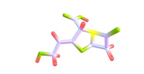 Clavulanic acid molecular structure isolated on white Stock Illustration