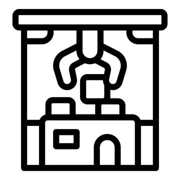 Claw crane arcade game machine trying to grab a prize Stock Illustration