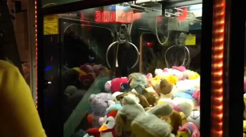 Claw Crane Game Stock Footage