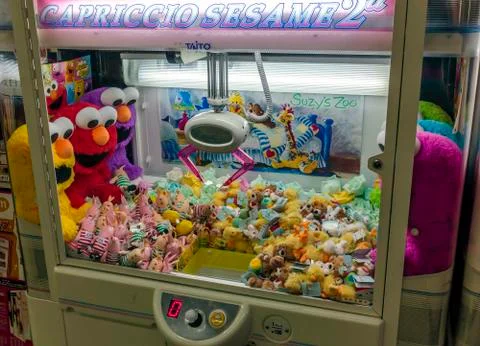 A claw crane game machine in dotombori district, osaka, japan Stock Photos