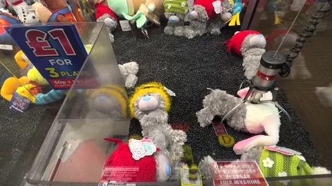 Claw Grabber Machine, Winning A Prize Or Not Stock Footage 162598658