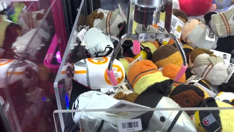 Claw Grabber Machine, Winning A Prize Or Not Stock Footage 171472258