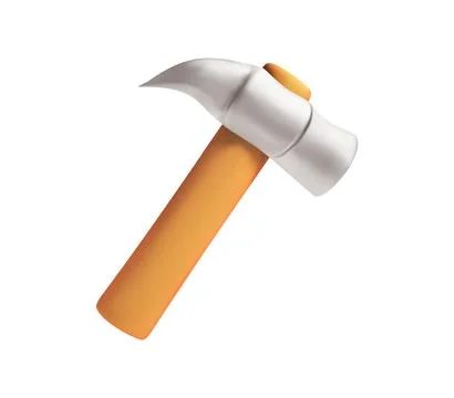 Claw Hammer construction Tool with Orange Handle illustration isolated Illustrazione stock
