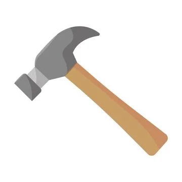 Claw hammer flat design. Vector Illustration