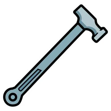 Claw Hammer Hand Tool Flat Vector Icon for Construction Stock Illustration