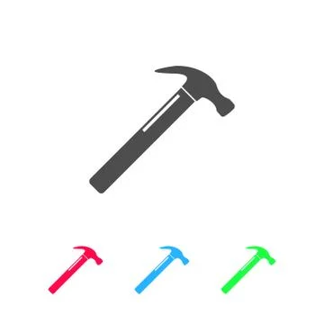 Claw hammer icon flat Stock Illustration